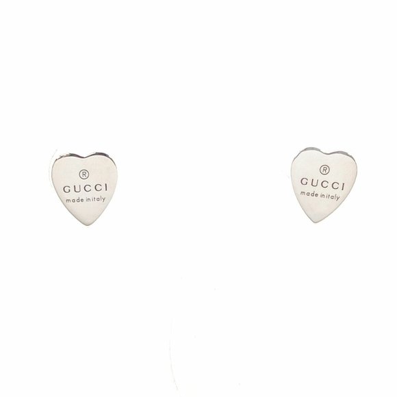 GUCCI Trademark Heart Shape 223990 J8400 8106 Earrings, Silver 925, Silver, W...